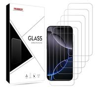 New Horrizon [6-Pack Screen Protector for iPhone 17, iPhone 17 Pro. & iPhone 16 Pro (6.3-Inch), Tempered Glass Film, Lifetime Support, Impact-Protection, Anti-Shatter, Anti-Scratch (6 Pack)