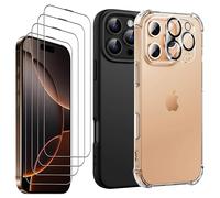 New Horrizon 7 in 1 with [2x for iPhone 16 Pro Max Case [LifetimeSupport] + [4-Pack Glass Screen Protector + 1x Camera Lens Protector, Shockproof Silicone Phone Cases for iPhone 16 Pro Max[7-Pack]