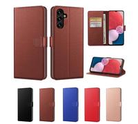 New Horrizon for Samsung A17 Phone Case with 3 Card Slots Magnetic Closure Kickstand Shockproof Protective Phone Case for Samsung Galaxy A17 - Brown (Brown, Samsung Galaxy A17)