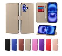 New Horrizon Luxury Case for iPhone 16 6.1-Inch Leather Phone Case Cover,[Life time Support], PU Faux Leather Wallet Book Folio Flip Magnetic Shockproof Case with Card Slots & Kickstand (Gold)