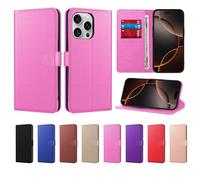 New Horrizon Luxury Case for iPhone 16 Pro Max Leather Phone Case Cover,[Life time Support], PU Faux Leather Wallet Book Folio Flip Magnetic Shockproof Case with Card Slots & Kickstand (Pink)