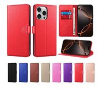 New Horrizon Luxury Case for iPhone 16 Pro Max Leather Phone Case Cover,[Life time Support], PU Faux Leather Wallet Book Folio Flip Magnetic Shockproof Case with Card Slots & Kickstand (Red)