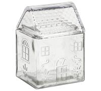New House Shaped Glass Jar, Add Some Seasonal Charm to your Home, Perfect for Storing Sweets, Treats, or Small Trinkets, this Intricately Designed Glass Jar is Brilliant Decoration for Any Shelf.