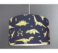 New HQ Handmade Children’s Room Golden Colour Dinosaur Design lamp Shade Pendant Light Shade Grey Blue Fabric