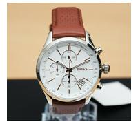 NEW HUGO BOSS 1513475 GRAND PRIX BROWN LEATHER STRAP MENS WATCH UK
