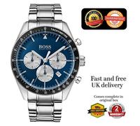 NEW HUGO BOSS 1513630 MEN'S STAINLESS STEEL SILVER STRAP & BLUE DIAL 44MM