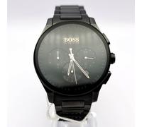 NEW HUGO BOSS GRAND PRIX 1513814 STAINLESS STEEL ALL BLACK MENS WATCH