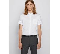 New Hugo BOSS mens white cotton full button silk feel polo golf pro casual shirt