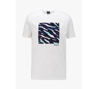 New Hugo BOSS mens white tiger king print casual regular fit t-shirt top XXL £79