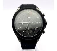 NEW HUGO BOSS VELOCITY 1513720 BLACK RUBBER STRAP MENS WATCH GIFT