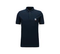 New Hugo BOSS x Russell Athletic slim fit stretch white blue polo t-shirt PETROC