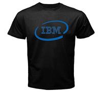 New IBM International Business Machines Logo Men's Black T-Shirt Size S-3XL