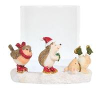New Ice Skating Candle Holder, Gives your Space A Festive Touch, Great for Holding Pillar Candles, Add a Cosy Seasonal Glow to your Home, Sure to Transform your Indoors - White