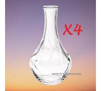 NEW IKEA x 4 VILJESTARK Flower Vases Clear Glass Twist Pattern 17cm High