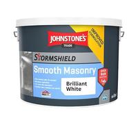 New Improved Johnstone's Smooth Masonry Paint Brilliant White with Quick Rain Resistance Technology (10 litres)