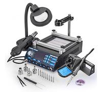 New & Improved X-Tronic Model 5040-XR3 All in One Hot Air Rework Soldering Iron Station with Preheater. Now Includes Plug & Play Hot Air Gun with Iron Holder & Sponge Cleaner