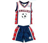 New in Boy's Kid's Sportswear Football England Fan Kit Shorts Set in Navy & White and Red & White Set Ages 7-8, 9-10, 11-12 & 13 (12 Years, White)