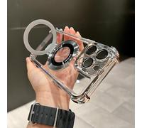 New In Phone Case for iPhone 17 Series - Four Corners Air Cushion Anti-fall Case for iPhone with Invisible Ring (Silver,For iPhone 17 ProMax)