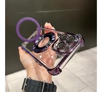 New In Phone Case for iPhone 17 Series - Four Corners Air Cushion Anti-fall Case for iPhone with Invisible Ring (Purple,For iPhone 16 Plus)