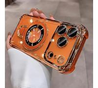 New In Phone Case for iPhone 17 Series - Four Corners Air Cushion Anti-fall Case for iPhone with Invisible Ring (Orange,For iPhone 15 Plus)