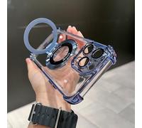 New In Phone Case for iPhone 17 Series - Four Corners Air Cushion Anti-fall Case for iPhone with Invisible Ring (Blue,For iPhone 12 Pro)