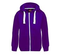 New in Unisex Kids Girls Boys Plain Fleece Zip-up Hoodie Hoody Sweatshirt top Ages 1-13 Available in Black, Charcoal, Purple, Navy, Hot Pink, Royal Blue and Wine