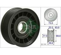 NEW INA V-RIBBED BELT DEFLECTION GUIDE PULLEY OE QUALITY REPLACEMENT 532 0649 10