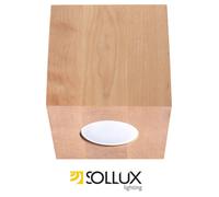 NEW Indoor Plafond QUAD Natural Wood GU10 LED SOLLUX LIGHTING Square Down Rustic
