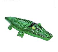New||Inflatable Alligator Pool Float, Green Ride-On with Handles, Fun Summer Water Toy for Kids, Relax in the pool or sea with this wonderful Inflatable Pool Float, Simply inflate and enjoy||