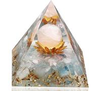 New Inspirational Crystal Pyramid Orgone Pyramids Flower of Life Aquamarine Energy Pyramid Generator for Protection Meditation Orgonite Pyramids