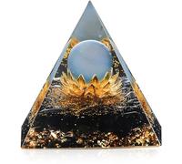 New Inspirational Crystal Pyramid Orgone Pyramids Flower of Life Aquamarine Energy Pyramid Generator for Protection Meditation Orgonite Pyramids