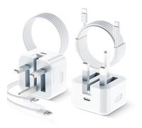 New iPad Charger, 2Pack 25W USB C Charger Plug with 2M+2M USB C to C Charging Cable for iPad Pro 11/12.9 (2018 and newer, incl. 2025 11/13-inch), iPad Air 4/5/7, iPad Mini 6/7, and iPad 10th/11th Gen