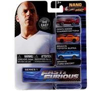 NEW Jada Dom's Dodge Charger, Brian's Supra and Ford Escort Die-Cast Set - 31124
