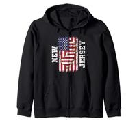 New Jersey - American Flag With The Great State Of NJ Zip Hoodie
