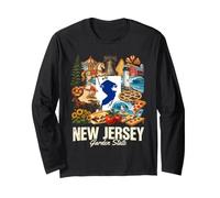 New Jersey Garden State Icons State Pride Design Long Sleeve T-Shirt