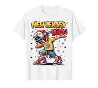 New Jersey King Dabbing Cool New Jersey State Flag for Kids T-Shirt