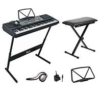 New Jersey Sound 61 Key Full Size Digital Electronic Keyboard Kit Inc. Keyboard Stool