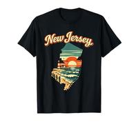 New Jersey State Beach Sunset Lighthouse Ocean Scene T-Shirt