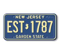 New Jersey State License Plate Magnet by Classic Magnets, 1.9" x 3.8", Collectible 3D Rubber Vintage-Style Souvenirs and Gifts Made in The USA