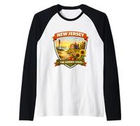 New Jersey The Garden State Souvenir Visitor Memorabilia Raglan Baseball Tee