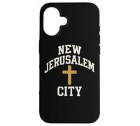 New Jerusalem City Cross Christian Faith Jesus Bible Verse Case for iPhone 16