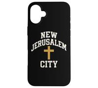 New Jerusalem City Cross Christian Faith Jesus Bible Verse Case for iPhone 16 Plus