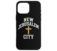 New Jerusalem City Cross Christian Faith Jesus Bible Verse Case for iPhone 16 Pro Max