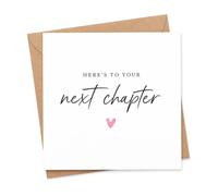 New Job Card with Envelope, Here’s to Your Next Chapter Greeting Card for Colleague, Work Friend or Graduate, Thoughtful Leaving Work, Retirement, Moving Away or Fresh Start Card for Them