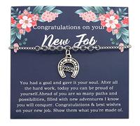 New Job Gift Message Card Good Luck Bracelet/Necklace Congratulations On Your New Job Gift New Beginnings Gift (Good Luck BR), 10.2inch