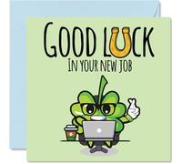 New Job Good Luck Cards-Leaf Clover - Sorry Your Leaving Good Luck In Your New Job Card, 145mm Leaving Congratulations Greeting Cards