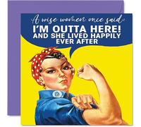 New Job Retirement Good Luck Divorce Card for Women Her - Wise Rosie- Humorous Funny Leaving Cards for Work Colleagues, 145mm Birthday Greeting Cards, Happy Retirement Cards Women
