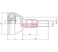 Driveshaft CV joint Wheel Side CV Joint 6035 KAMOKA for OPEL FIAT