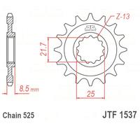 JTSPROCKETS JTF1537.16RB Chain Pinion