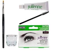 New Julienne Eyelash Eyebrow Tinting Kit Dye Dark Brown 03 Brush Tint Dish